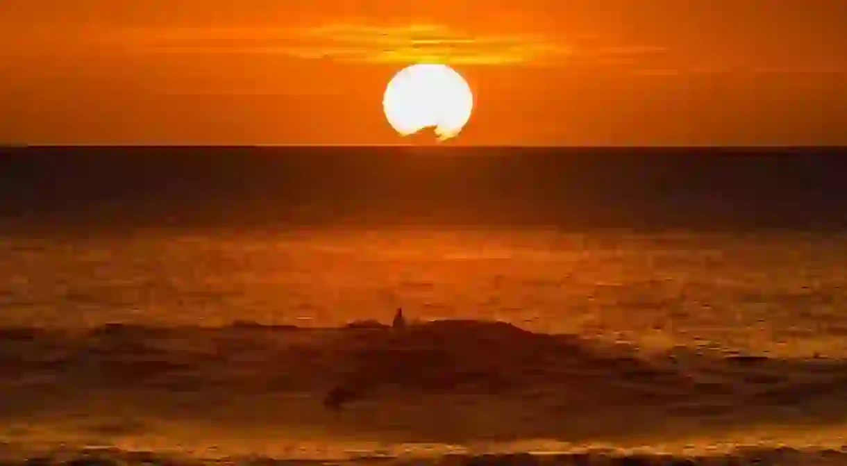 Sunset surfing on Oahu