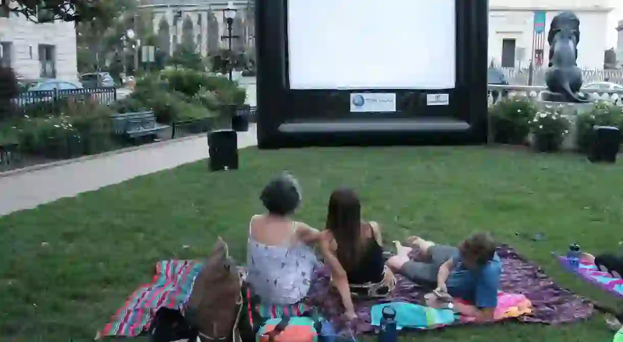 Movie Night at Summer in the Squares in Mount Vernon, Baltimore