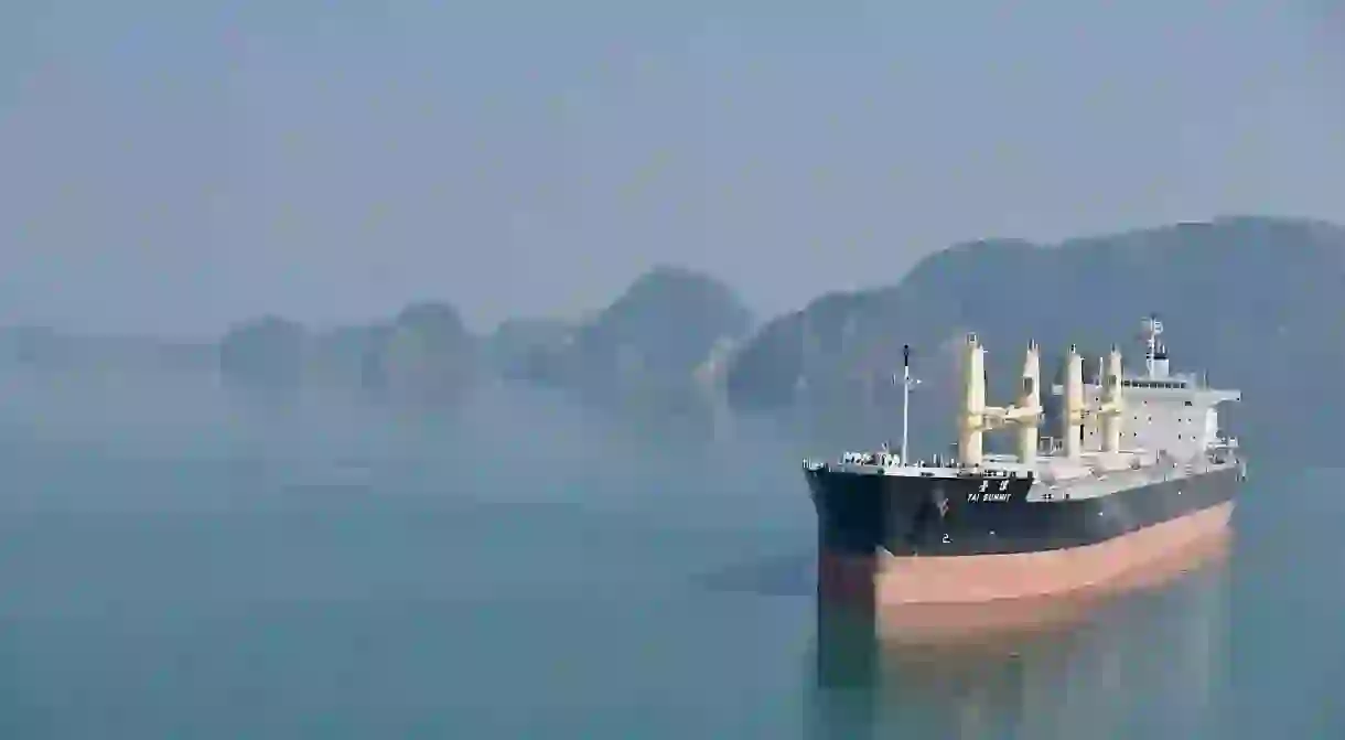 Cargo ship in Ha Long Bay, Vietnam