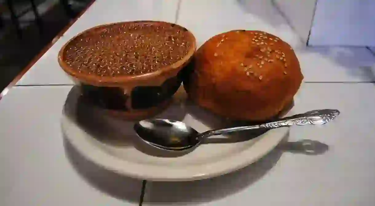 Pan de yema and hot chocolate