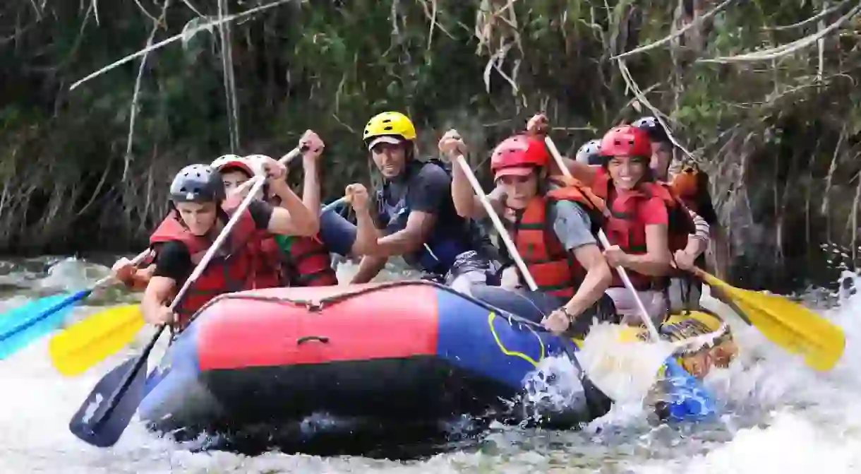 Raft class V rapids in Colombias Santander region 