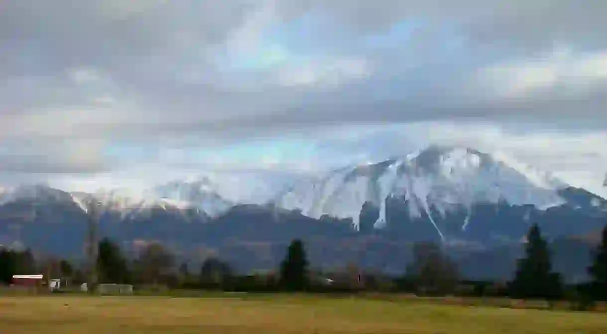 Crossing the Canterbury Plains to the Southern Alps on the TranzAlpine Railway