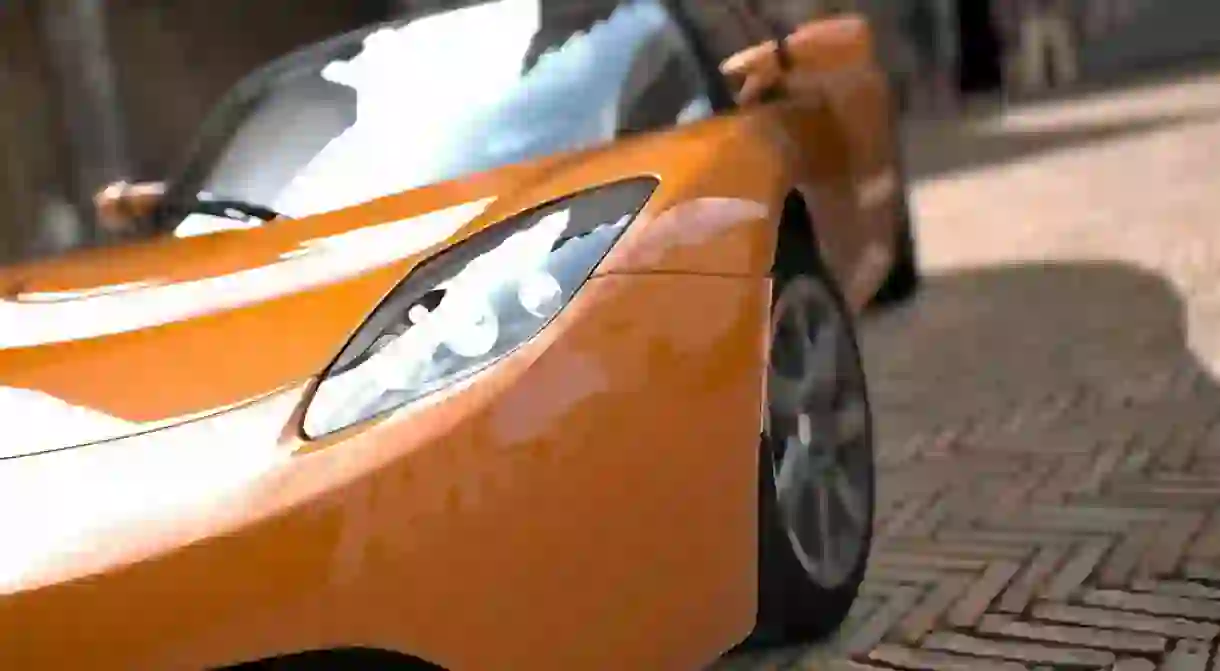 A Tesla Roadster