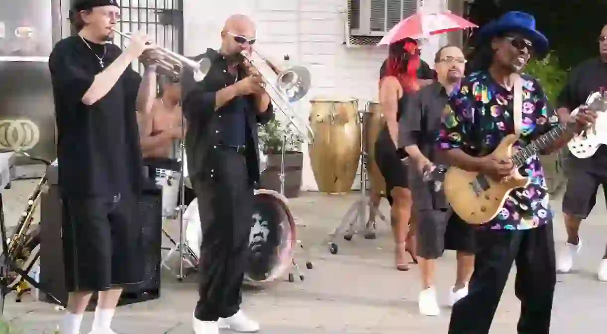 Chuck Brown in 2007 recording his music video for Block Party