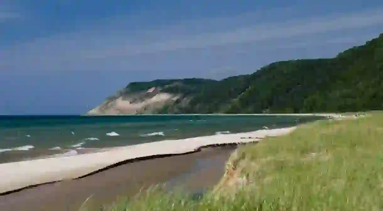 The sand dunes of Sleeping Bear viewed from Esch Road Beach