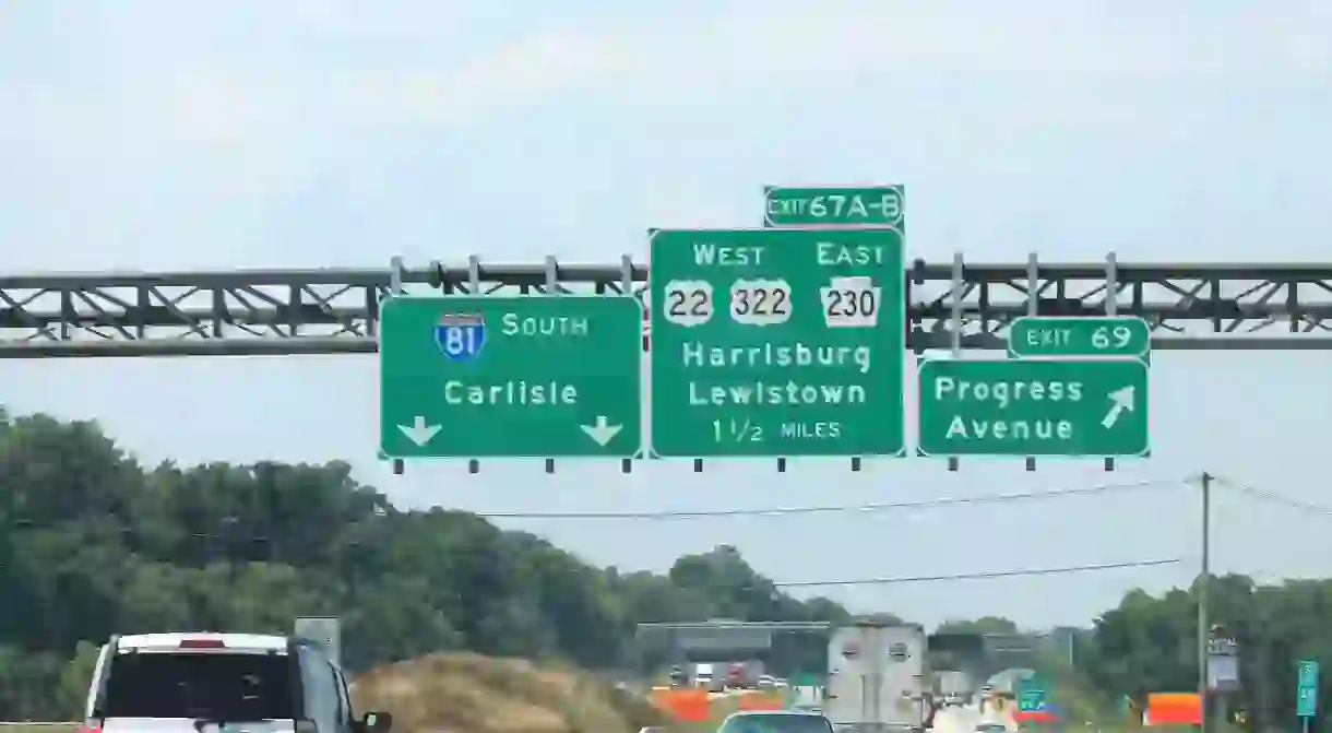 I-81 approaching Harrisburg, PA