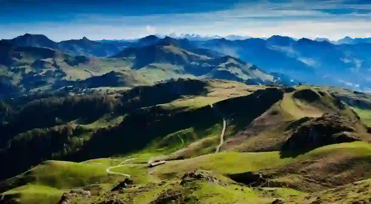 The trails through the Alps