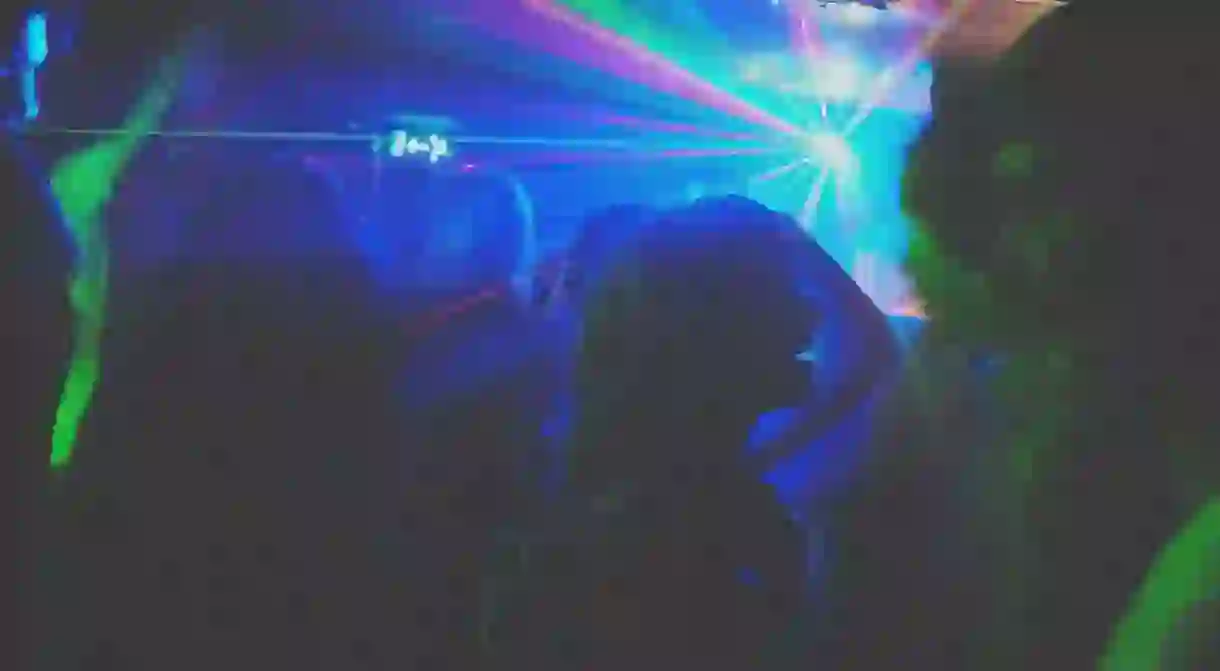 Laser show on the dance floor