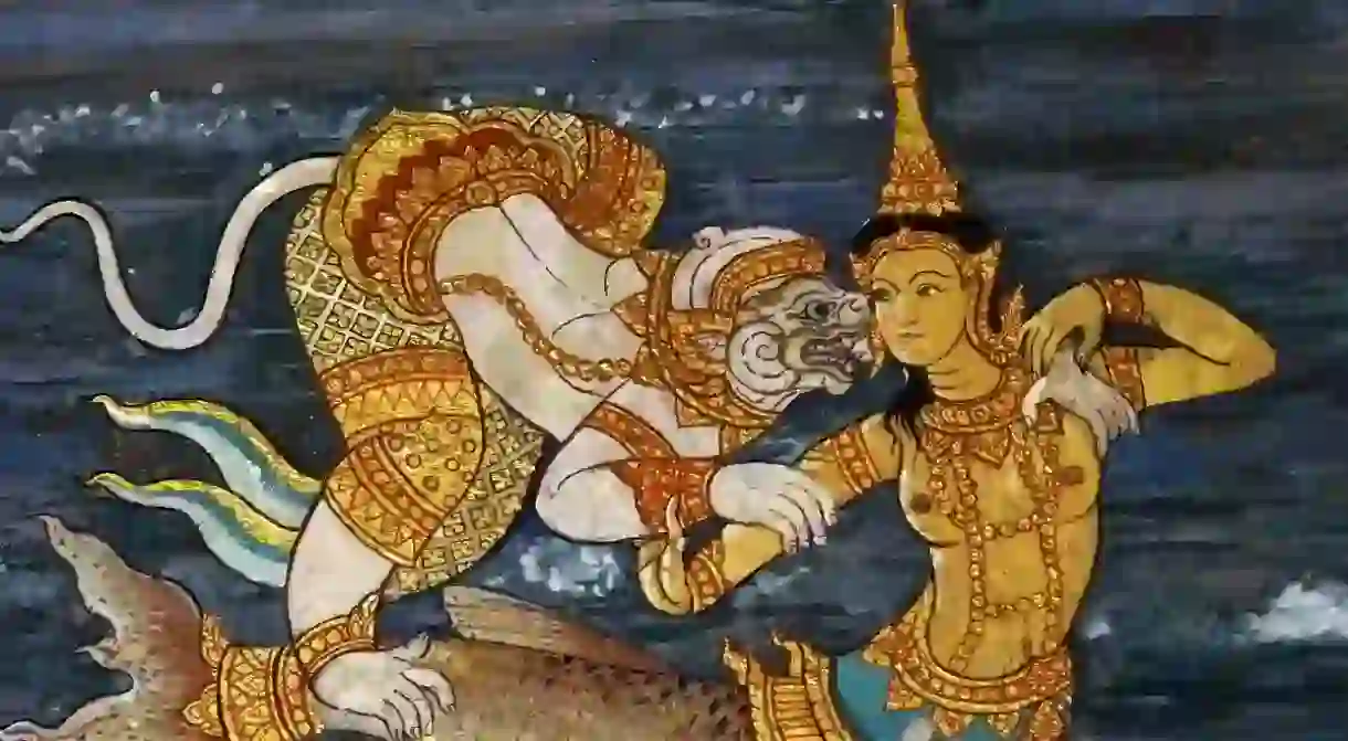 Scenes from the Ramakien, a famous Thai epic poem