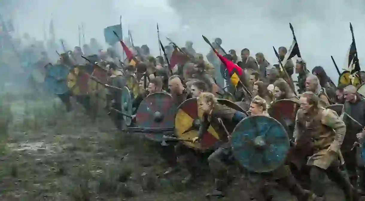 A Viking battle as depicted in History Channels Vikings