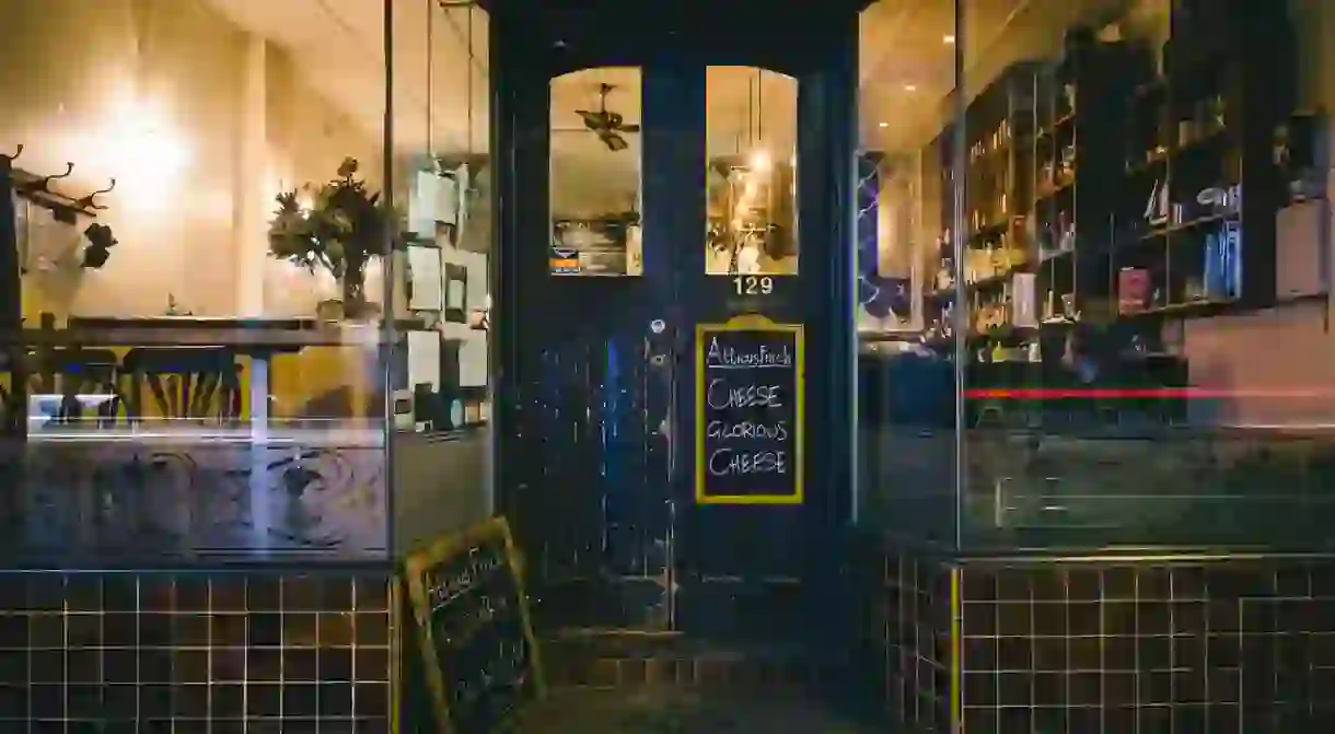 The welcoming exterior of this cosy Lygon Street bar