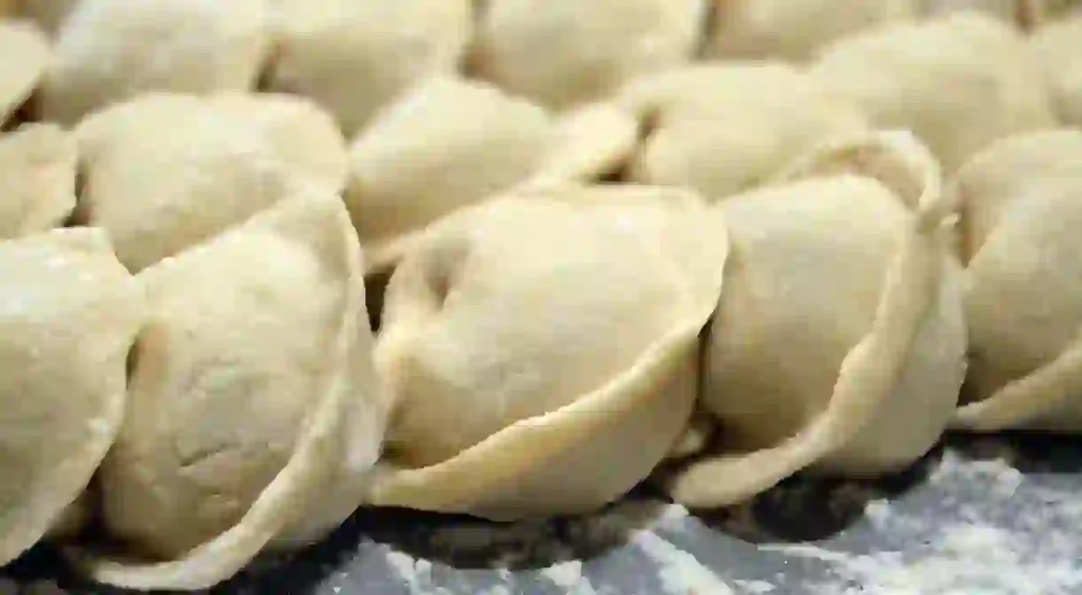 Some freshly made pelmeni