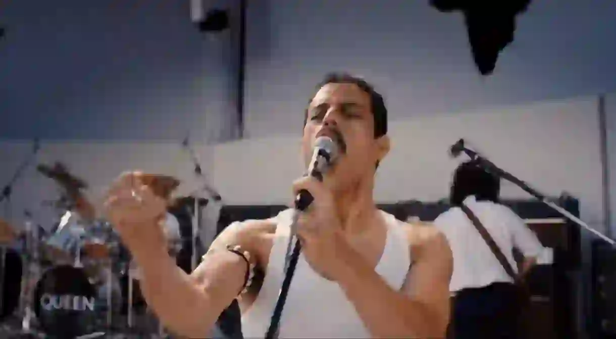 Rami Malek as Freddie Mercury in Bohemian Rhapsody