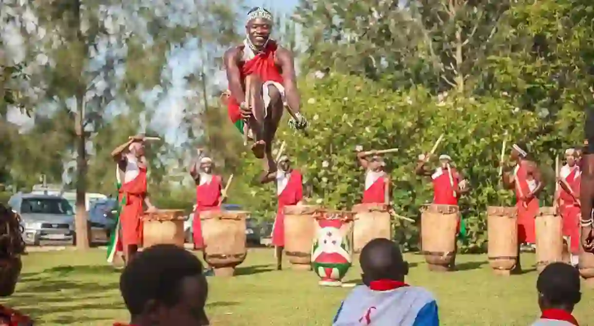 A traditional drum performance in Burundi