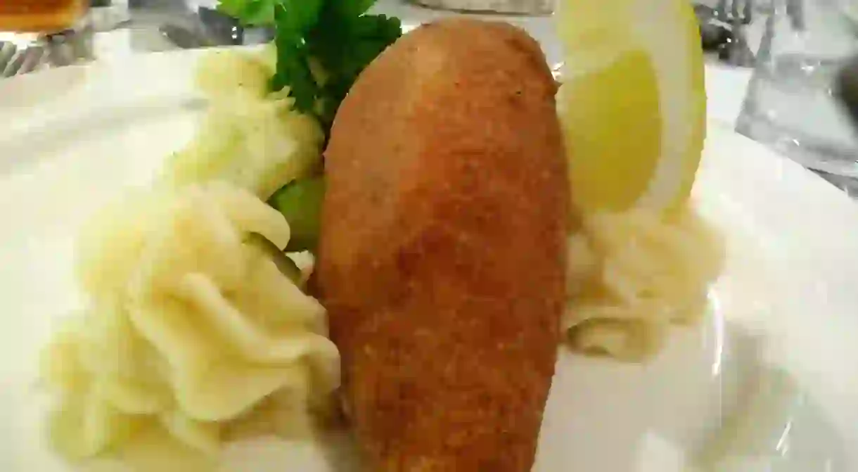 Chicken Kiev and mashed potatoes