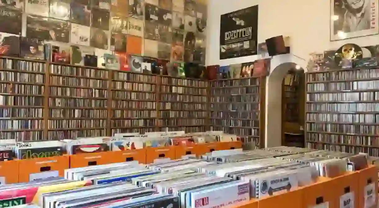 Majestic musical history at Dischivolanti record store, Milan