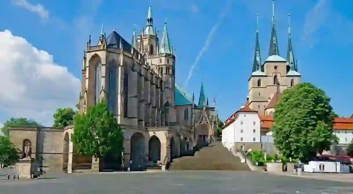 Erfurt Cathedral (left) and St. Severus Church