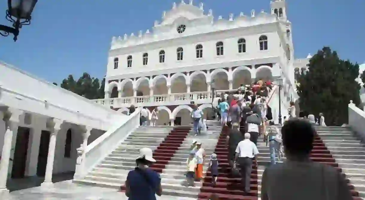 Inside area of pilgrimage basilica, Chora of Tinos