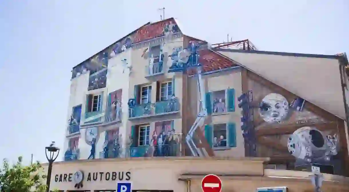 Film mural in Cannes, France