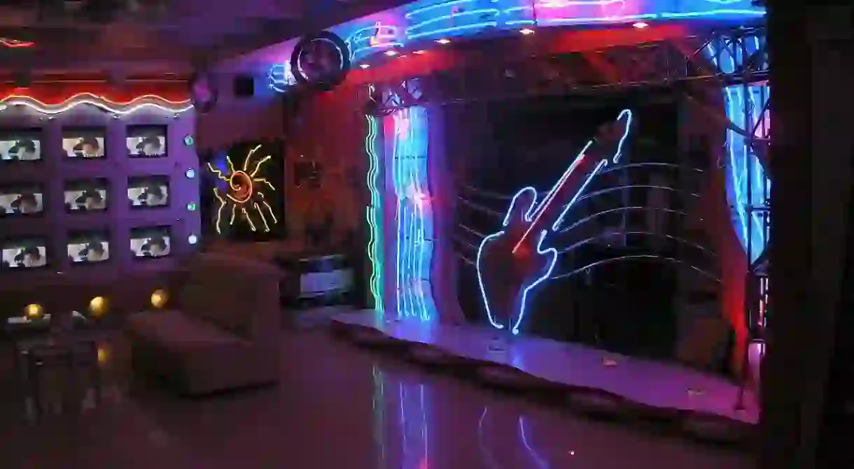 A typical karaoke bar in China