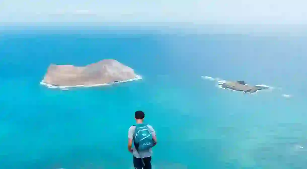 Hawaii hike with a view of Rabbit Island