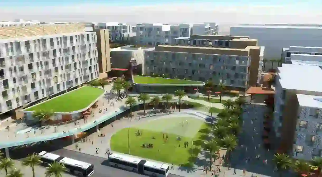 An artists rendering of the Masdar neighbourhood development