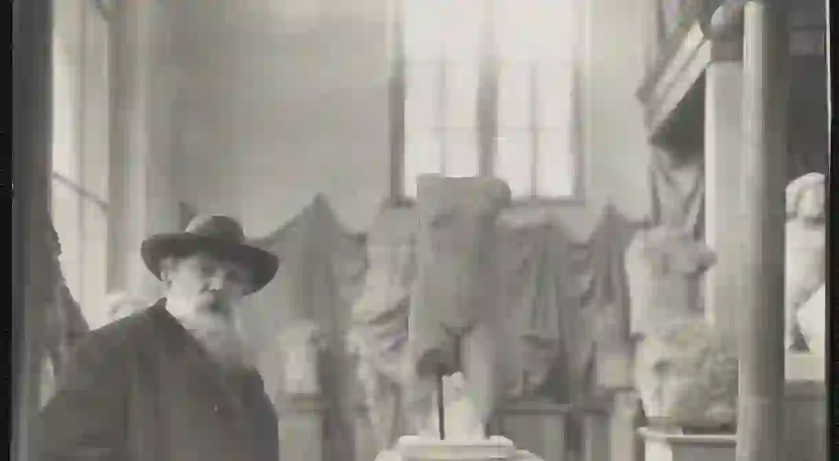 Rodin in his Museum of Antiquities at Meudon on the outskirts of Paris, about 1910 Photo: Albert Harlingue.