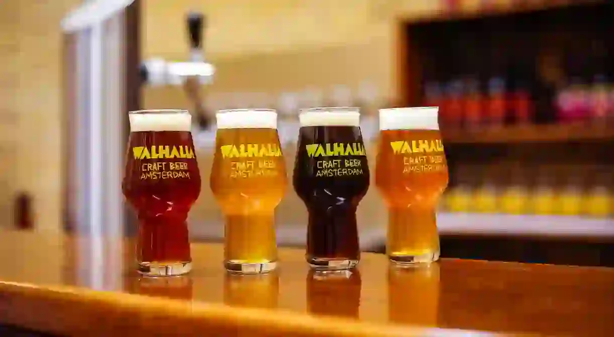 A selection of beers at Walhalla Craft Beers taproom