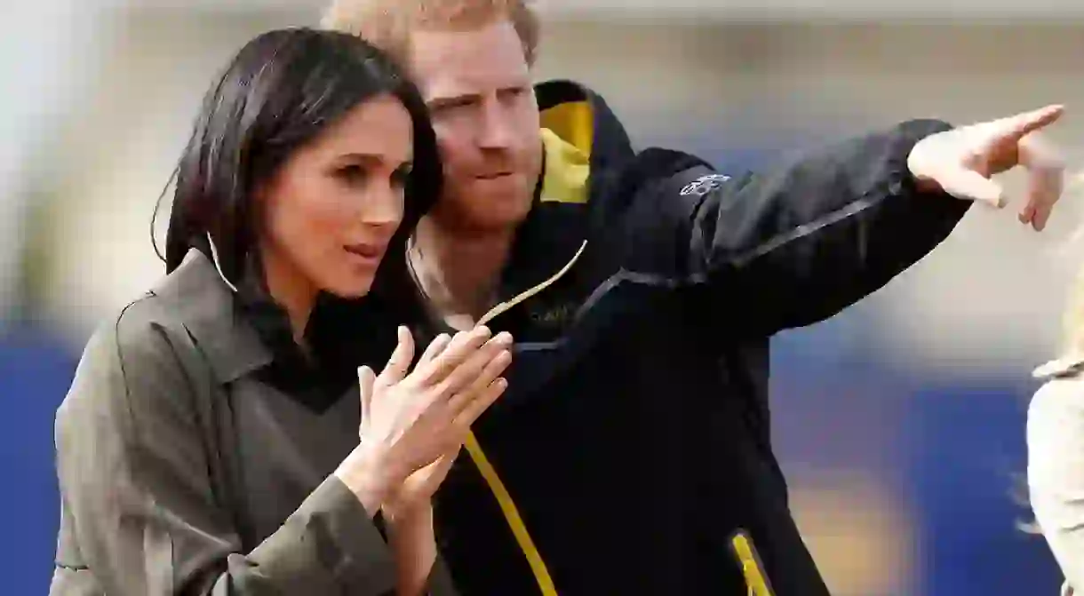 Britains Prince Harry and his fiancee Meghan Markle