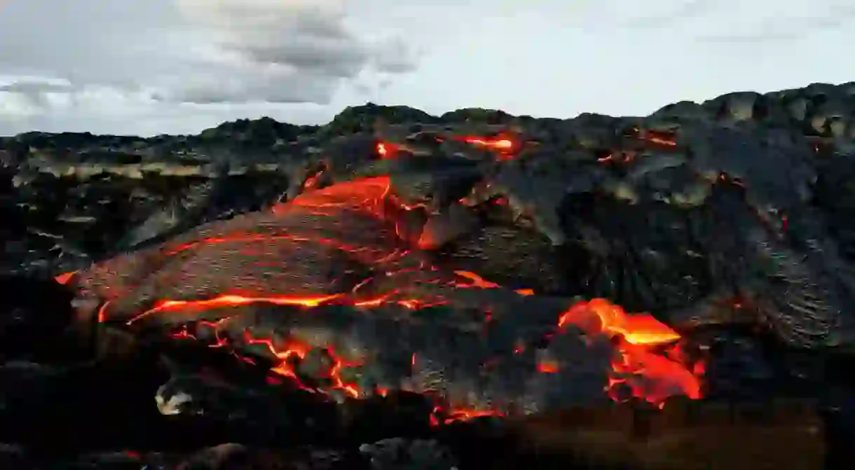 Lava flow, volcano Kilauea