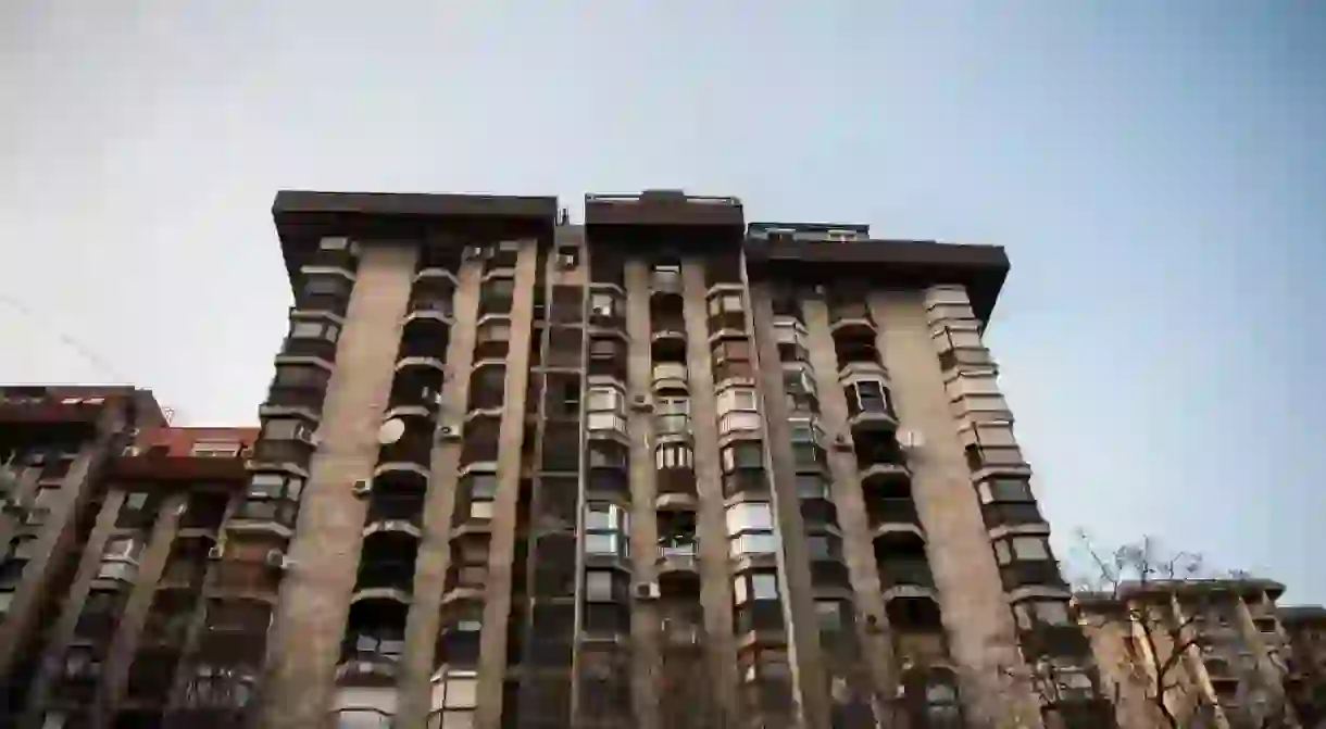 An apartment building at the town of Smederevo in Eastern Serbia