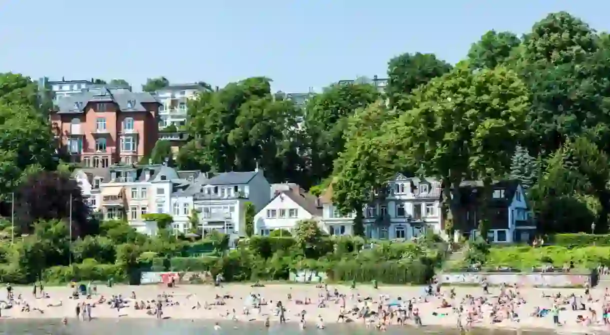 Treppenviertel district and the Elbe river, Hamburg, Germany