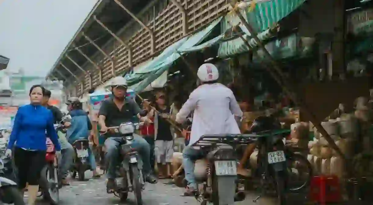 People on the streets of Saigon, Vietnam