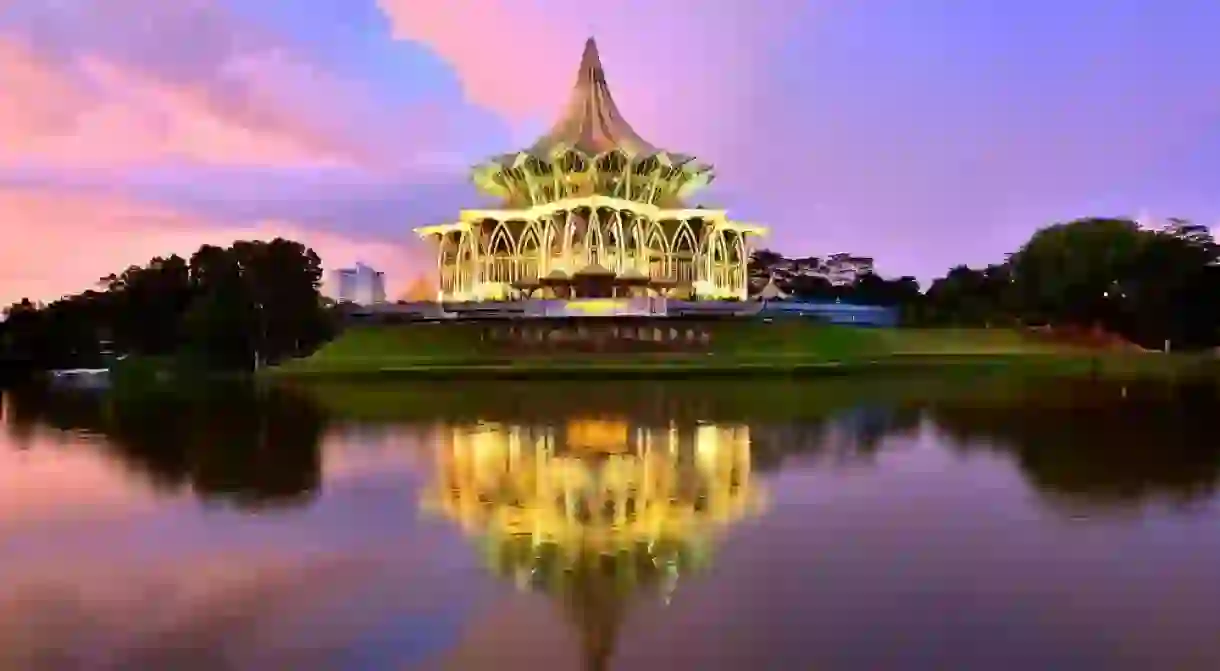 One of Kuchings iconic buildings by the Sarawak River