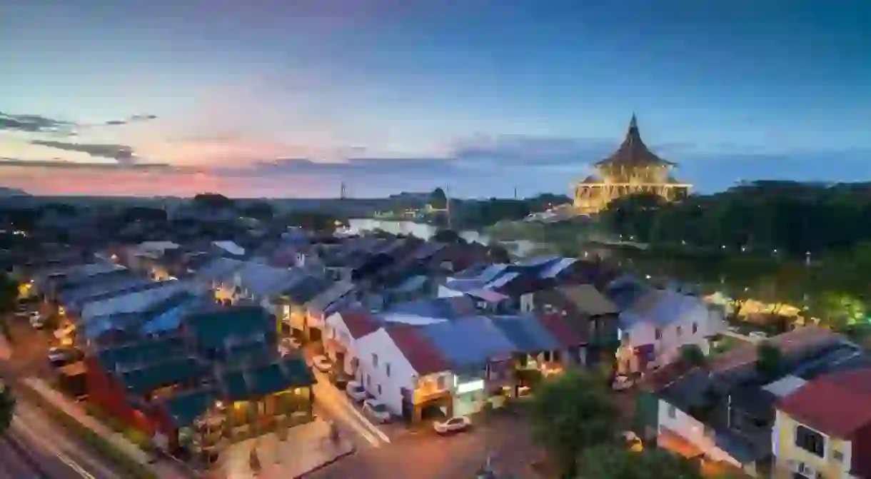 The State Legislative Assembly building near the banks of Sarawak River