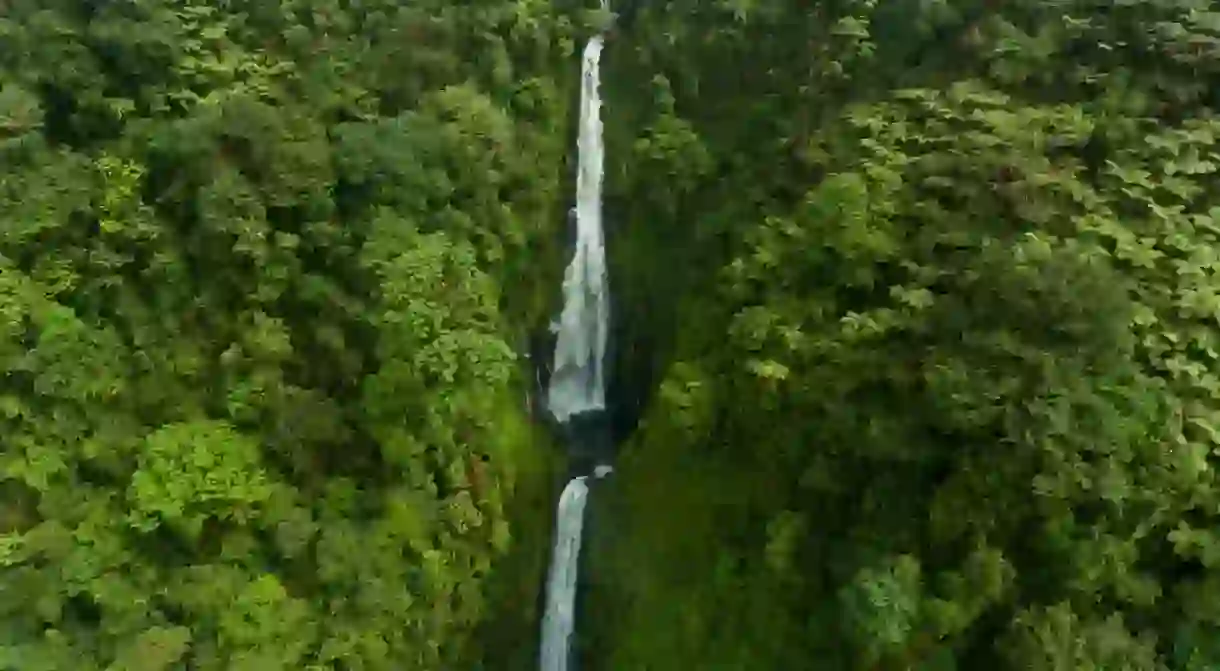 Aerial View of Waterfall in Equatorial Guinea