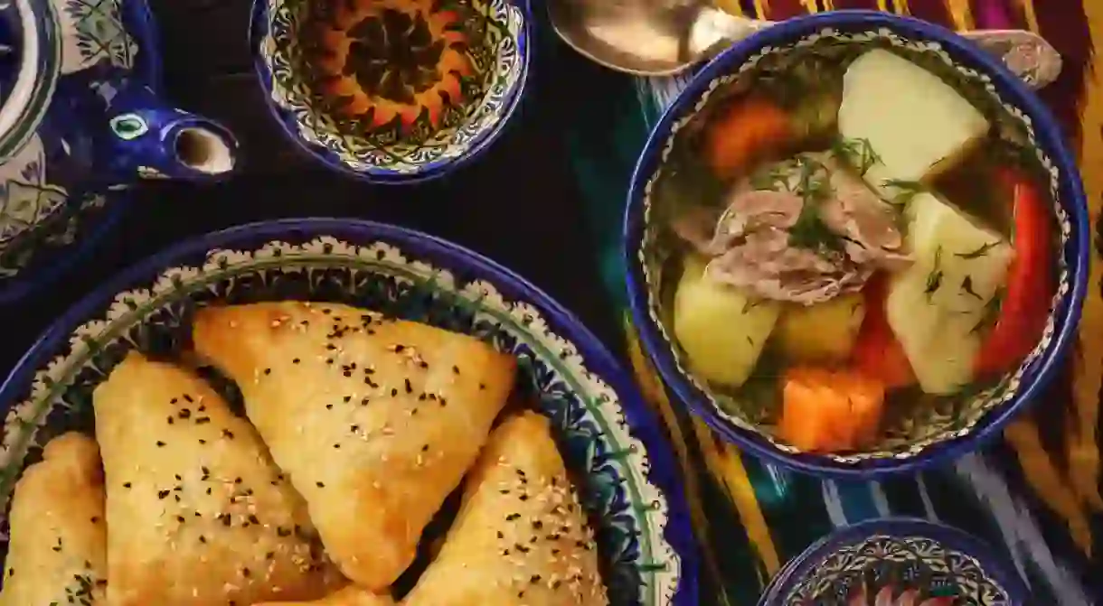 Soup with lamb and vegetables, Uzbek-style cuisine