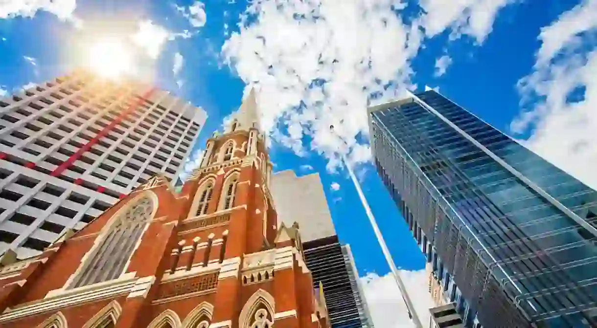 Looking up at Albert Street Uniting Church