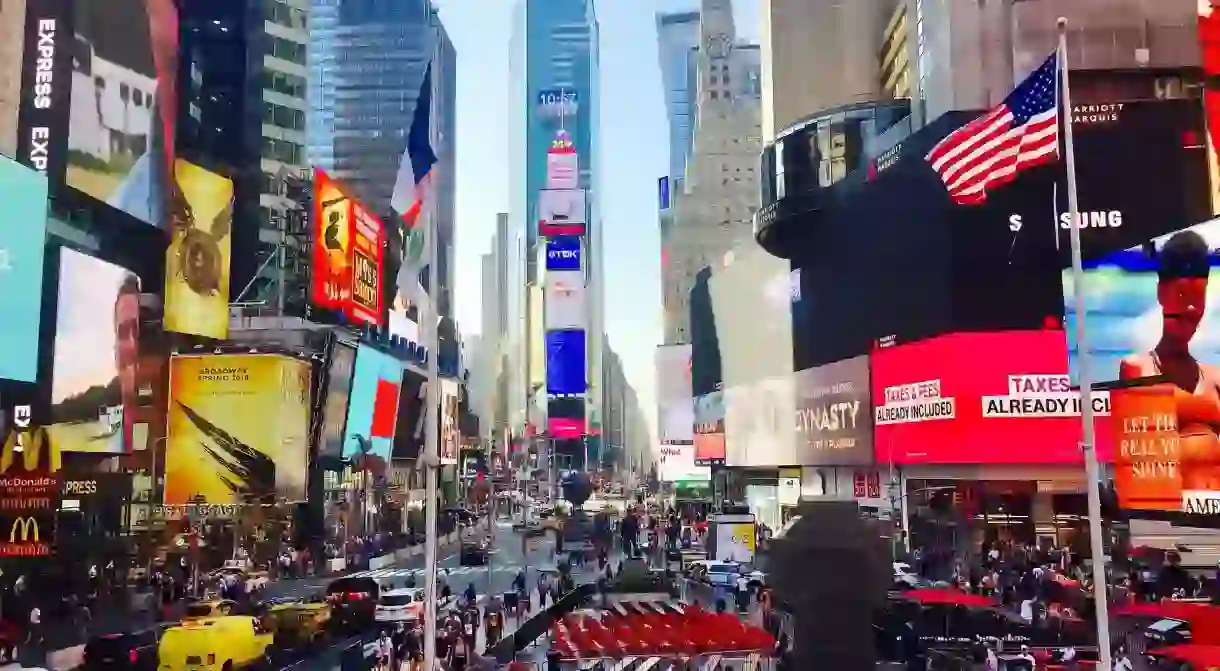 Times Square us in the heart of Midtown.