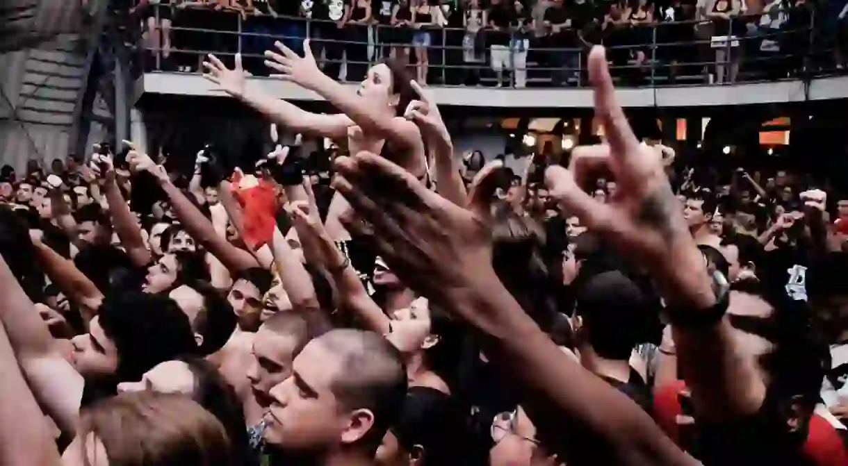 The crowd during a live performance at Circo Voador