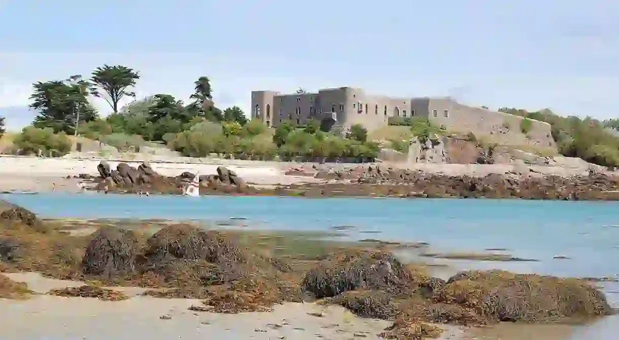 The castle on the Grande-Île of Chausey Island, France