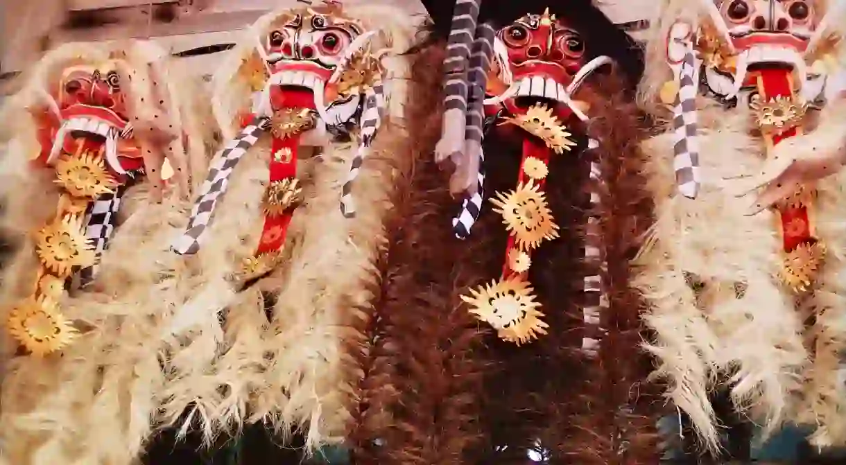 Balinese barong masks as souvenirs