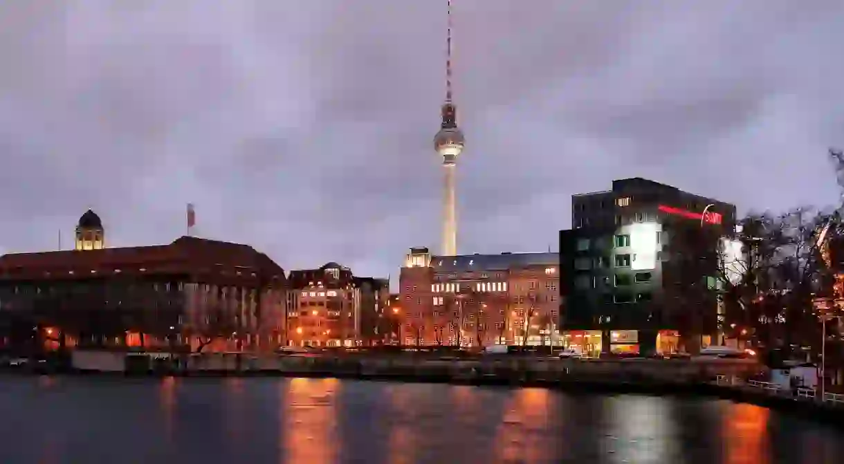 A view of Berlin at night