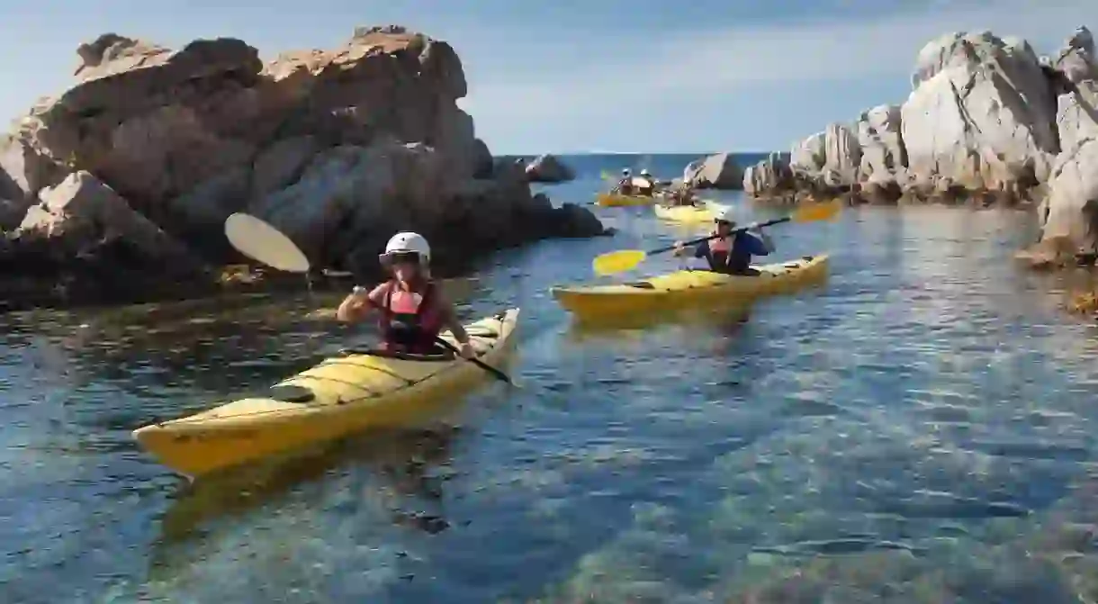 sea kayaking in the Costa Brava, Catalonia