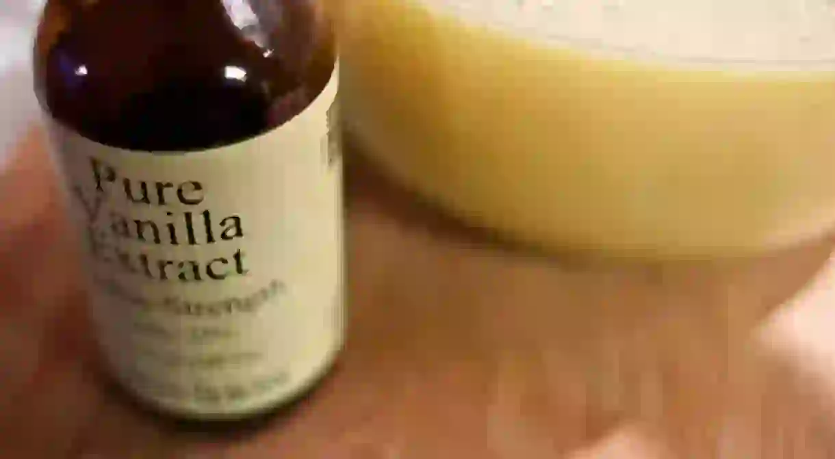 Pure vanilla extract commonly found in shops