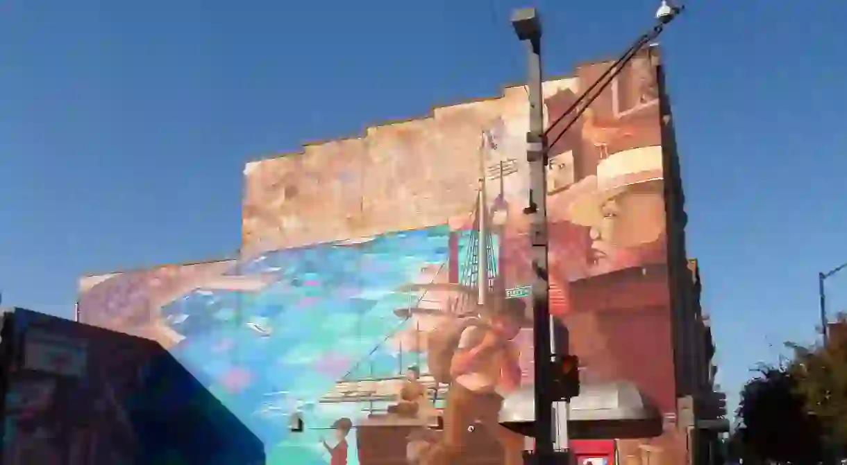 Nelson Riveras mural on 529 S. Broadway in Baltimore