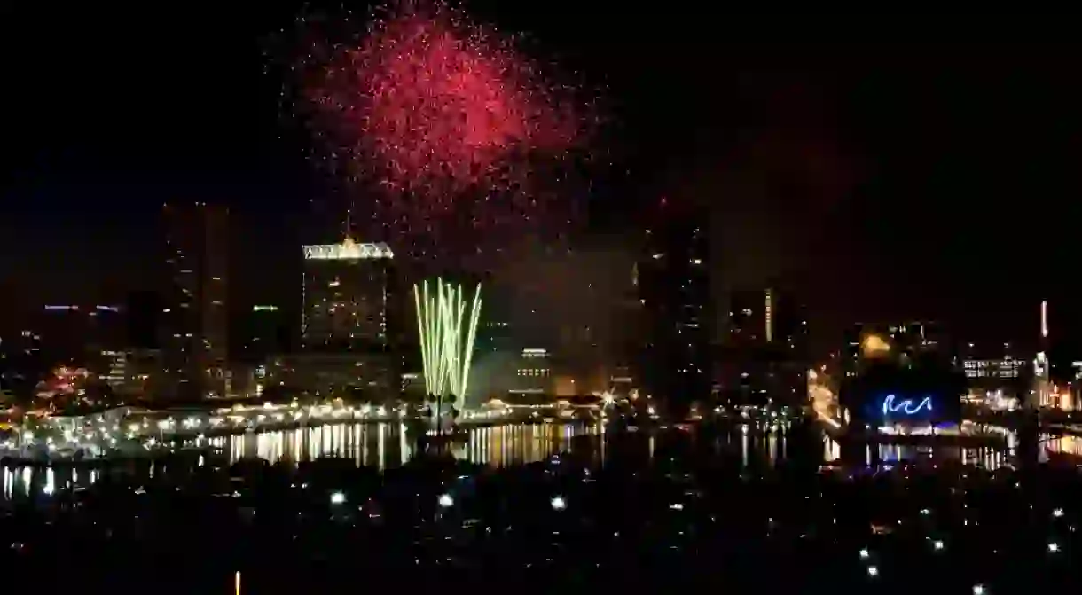 Fireworks over the Inner Harbor, Baltimore