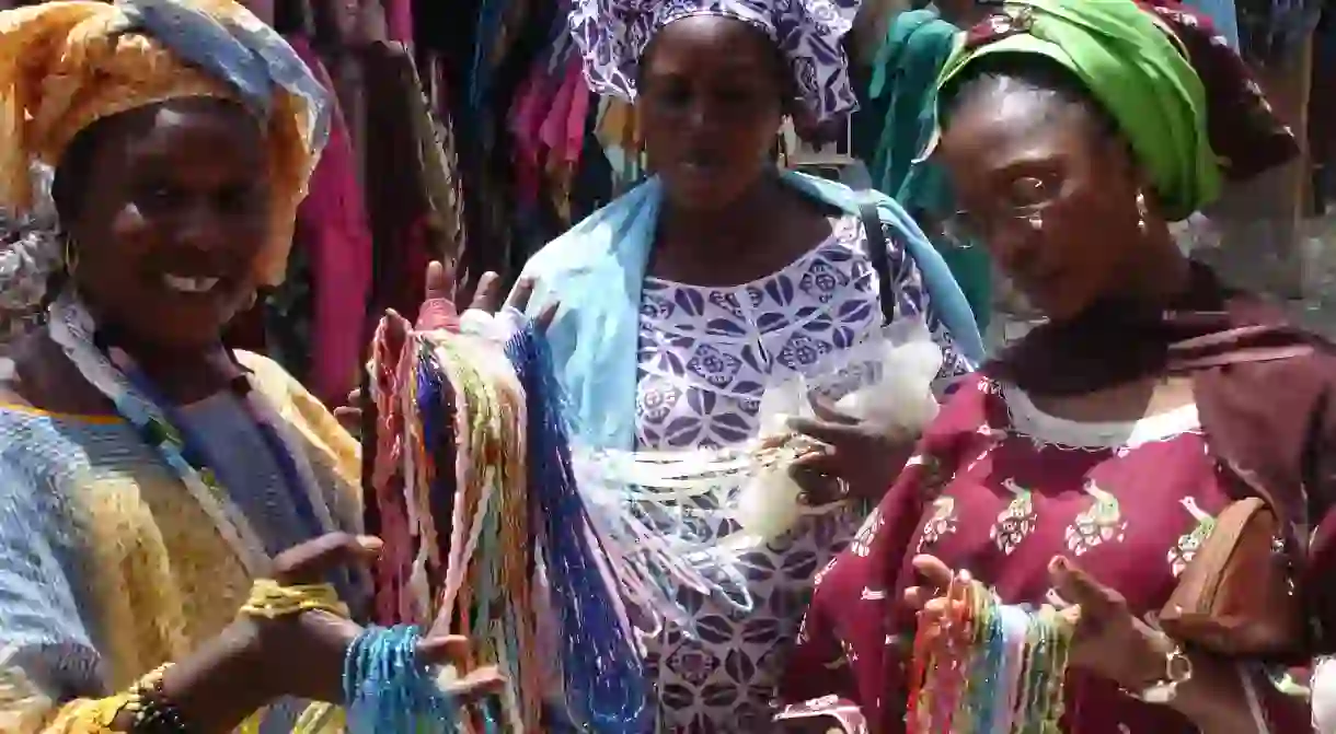 Dakar women wearing female boubous