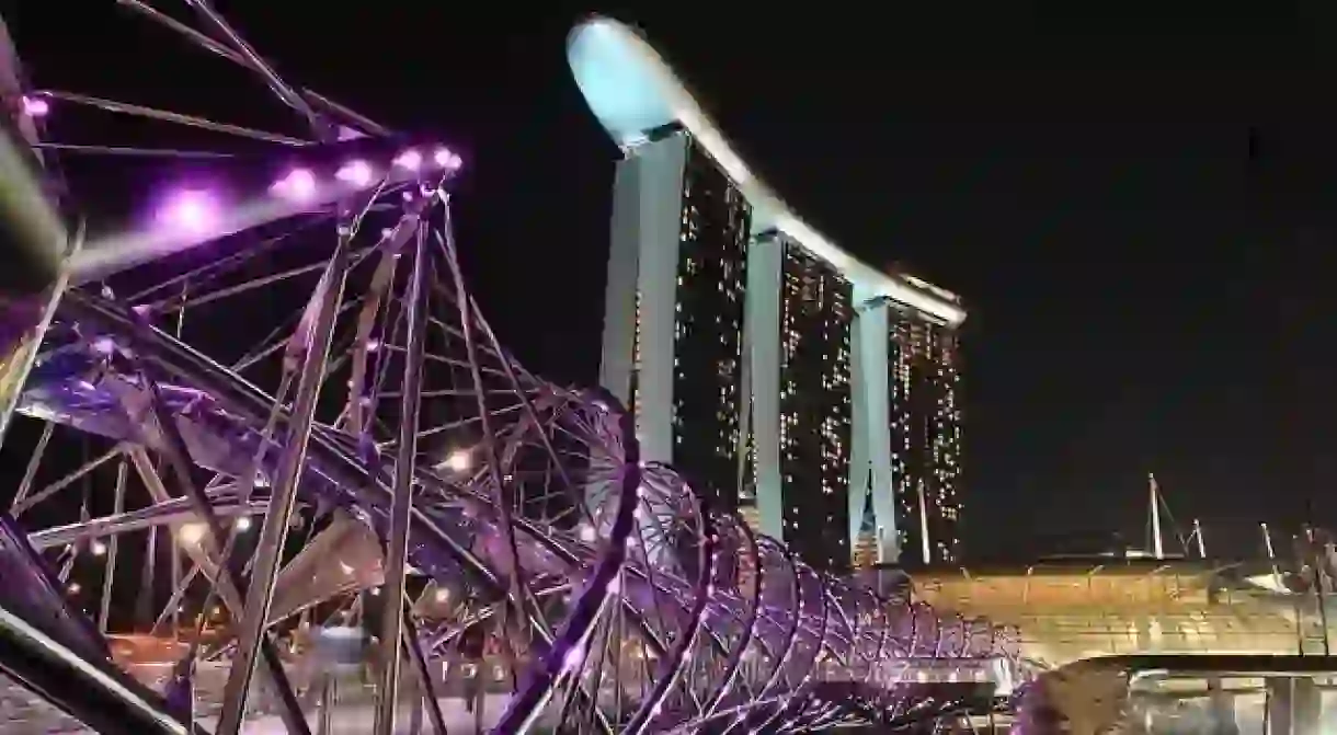 Helix Bridge at night