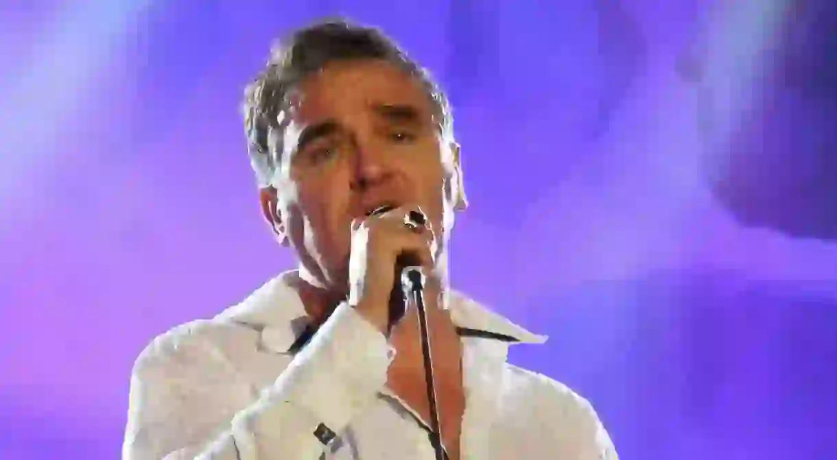 Morrissey performing at the Hop Farm Music Festival in 2011